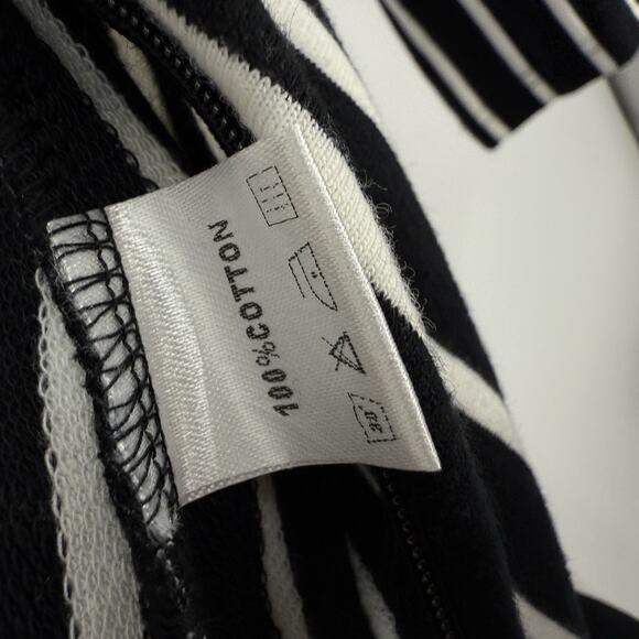 So Real Bodcon Jumpsuit size Medium Black White Striped Long Sleeve collared New - Picture 9 of 11